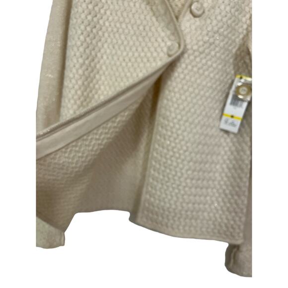 Jones New York Womens Long Sleeve Cream Wool Blend Cardigan Sweater SIze Medium - Picture 4 of 9